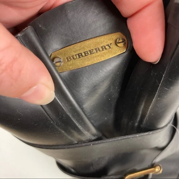 Burberry Black Mini Mid Buckle Rain Boots - Picture 8 of 12